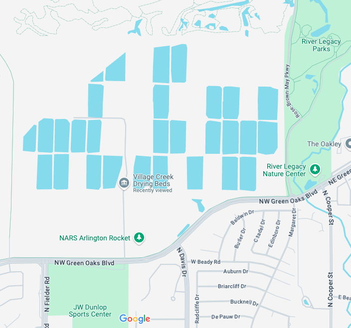 Village Creek Drying Beds Map